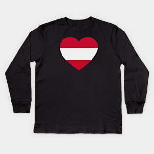 I Love Austria // Heart-Shaped Austrian Flag Kids Long Sleeve T-Shirt